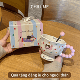  Cốc uống nước cute Gốm Sứ Hình Chú Mèo Cún  Dễ Thương Tay Cầm Kiểu Mới Có Thìa Kèm Hộp Quà Tặng Sinh Nhật Tinh Tế -  LSCM01 