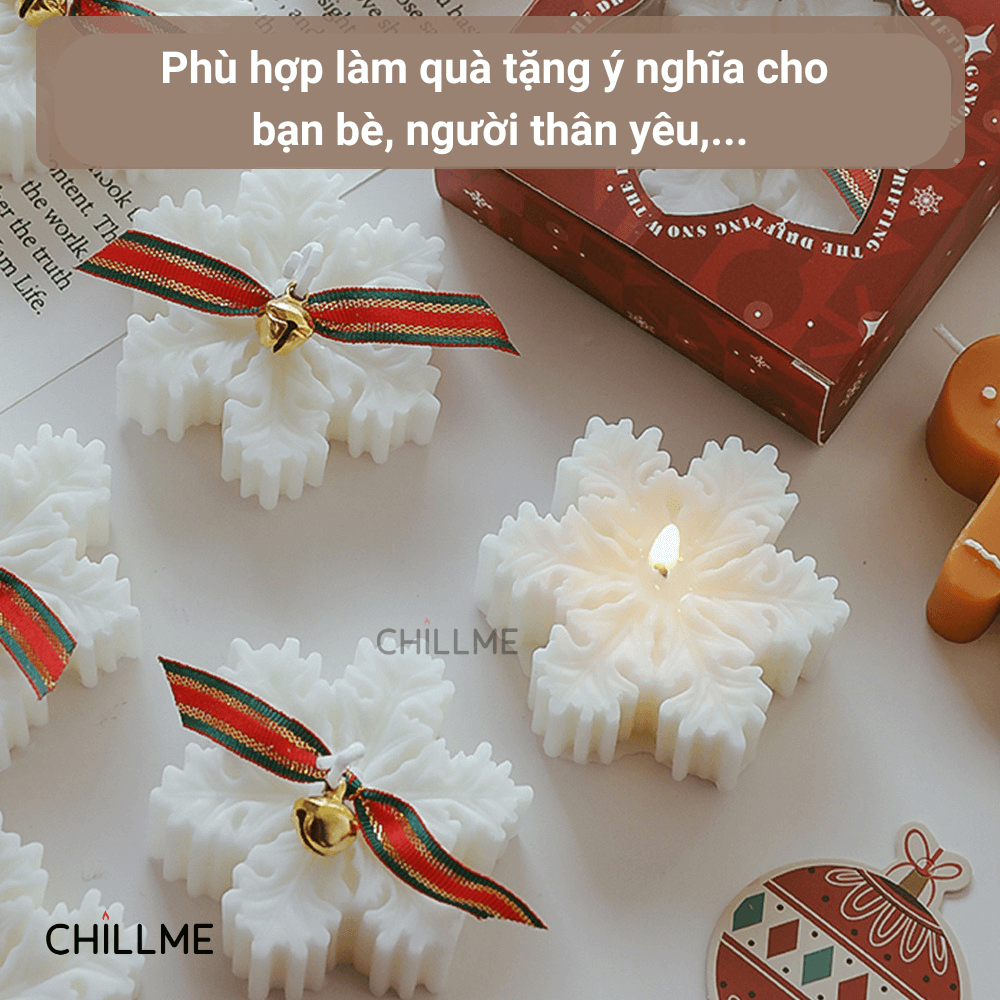  Nến thơm băng tuyết quà tặng noel Giáng sinh kèm hộp Merry Christmas 