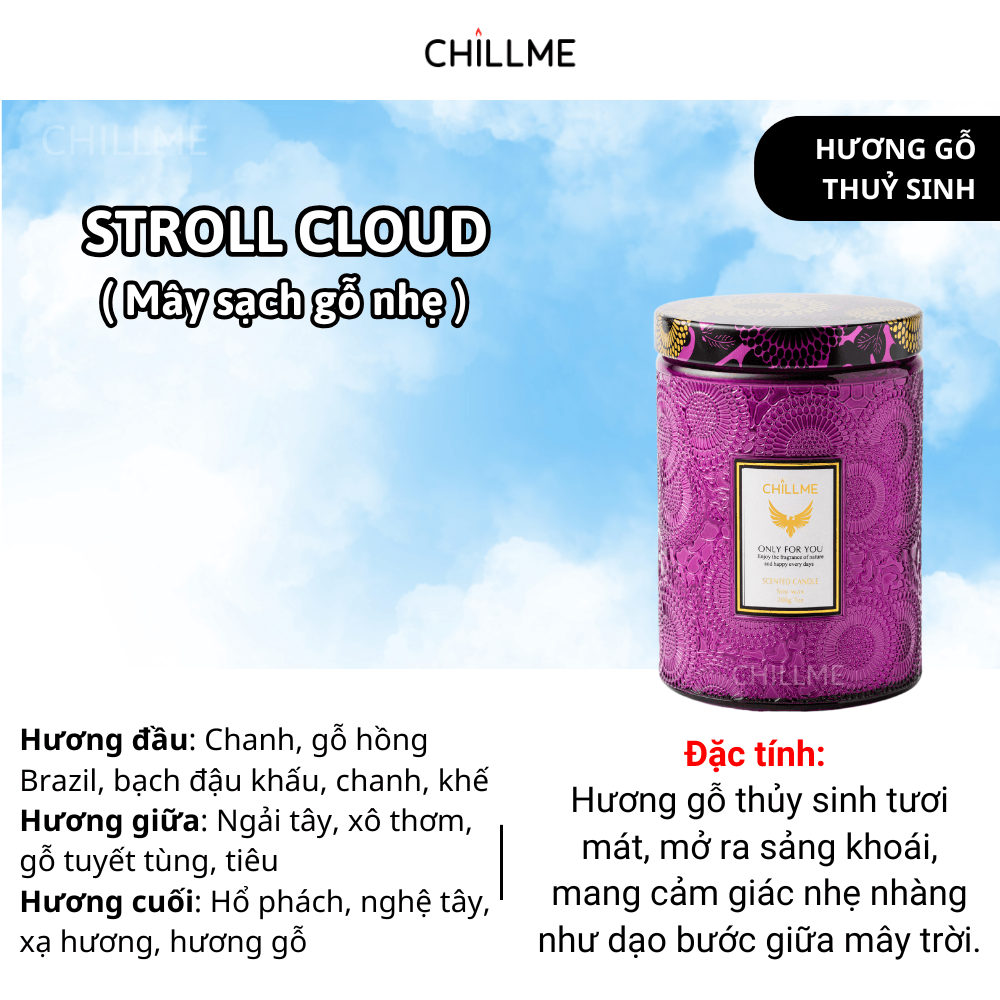  Nến thơm tinh dầu size L Chillme 785g sáp đậu nành không khói hương thơm thư giãn nhẹ nhàng 