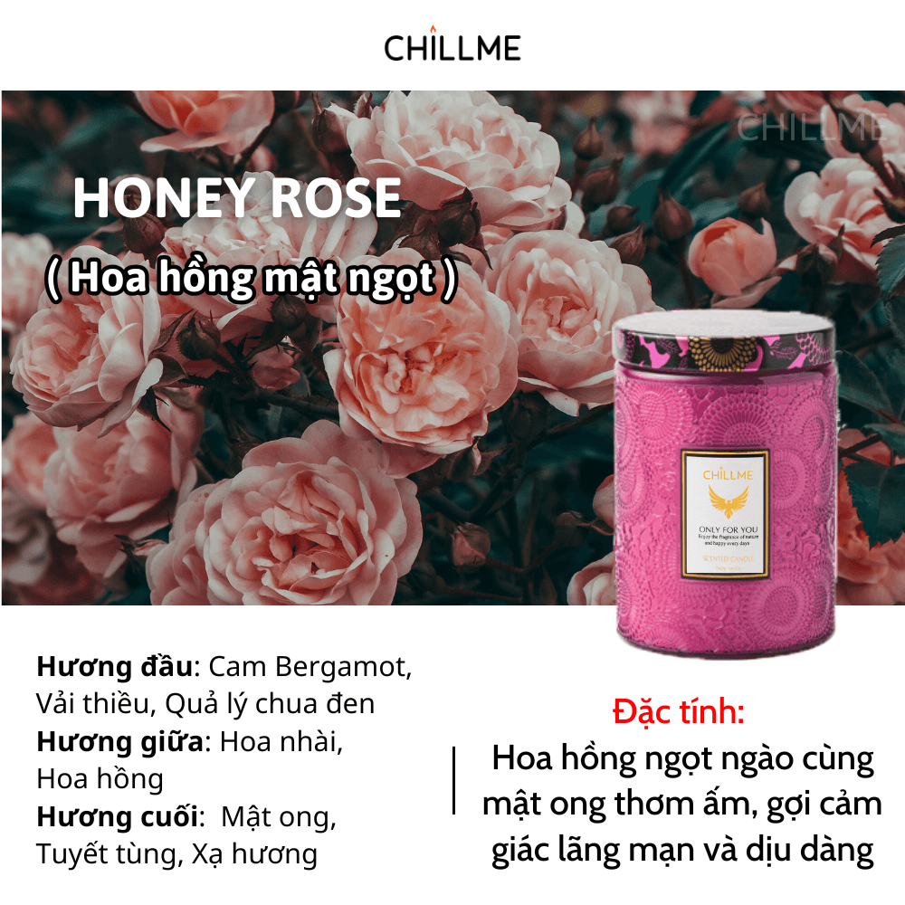  Nến thơm tinh dầu size L Chillme 785g sáp đậu nành không khói hương thơm thư giãn nhẹ nhàng 