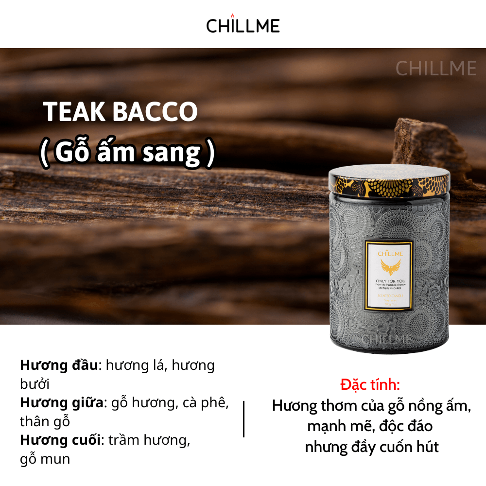  Nến thơm tinh dầu size L Chillme 785g sáp đậu nành không khói hương thơm thư giãn nhẹ nhàng 