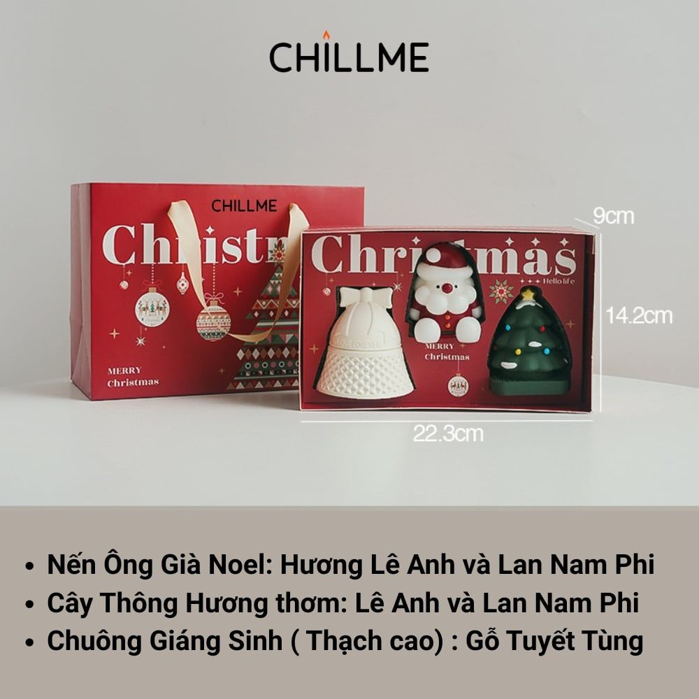  Set nến thơm giáng sinh quà tặng noel Chillme món quà handmade trang trí lãng mạn tinh tế 