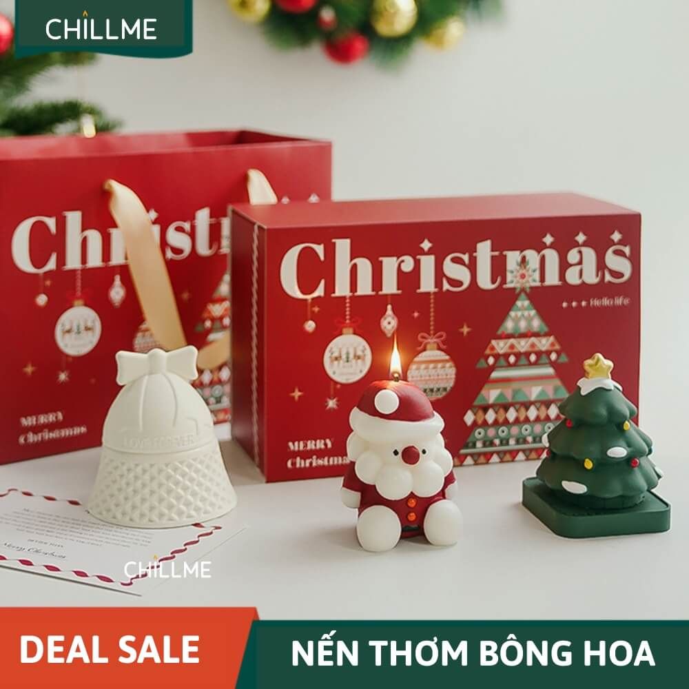  Set nến thơm giáng sinh quà tặng noel Chillme món quà handmade trang trí lãng mạn tinh tế 