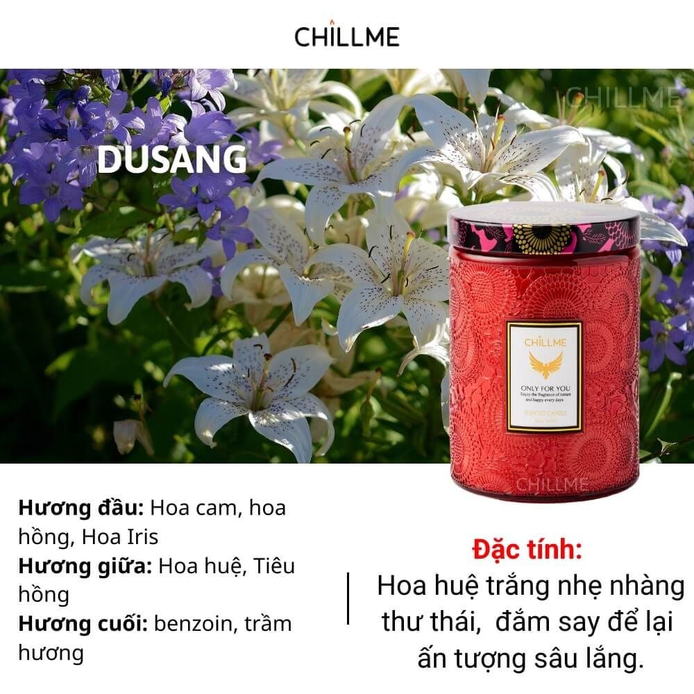  Nến thơm tinh dầu size L Chillme 785g sáp đậu nành không khói hương thơm thư giãn nhẹ nhàng 