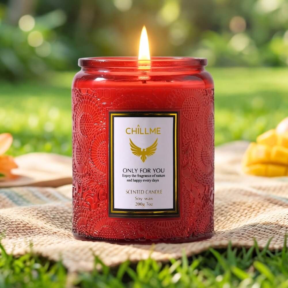  Nến thơm phòng tinh dầu chillme Luxury 400g ( 200g sáp ) organic không khói dễ ngủ trang trí - LXR 