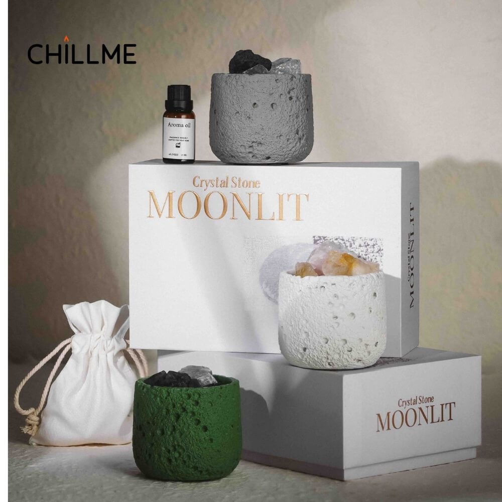  Set Đá Thơm Phòng Khuếch Tán Tinh Dầu MOONLIT CHILLME Quà Tặng Sinh Nhật Decor Khử Mùi Trang Trí 