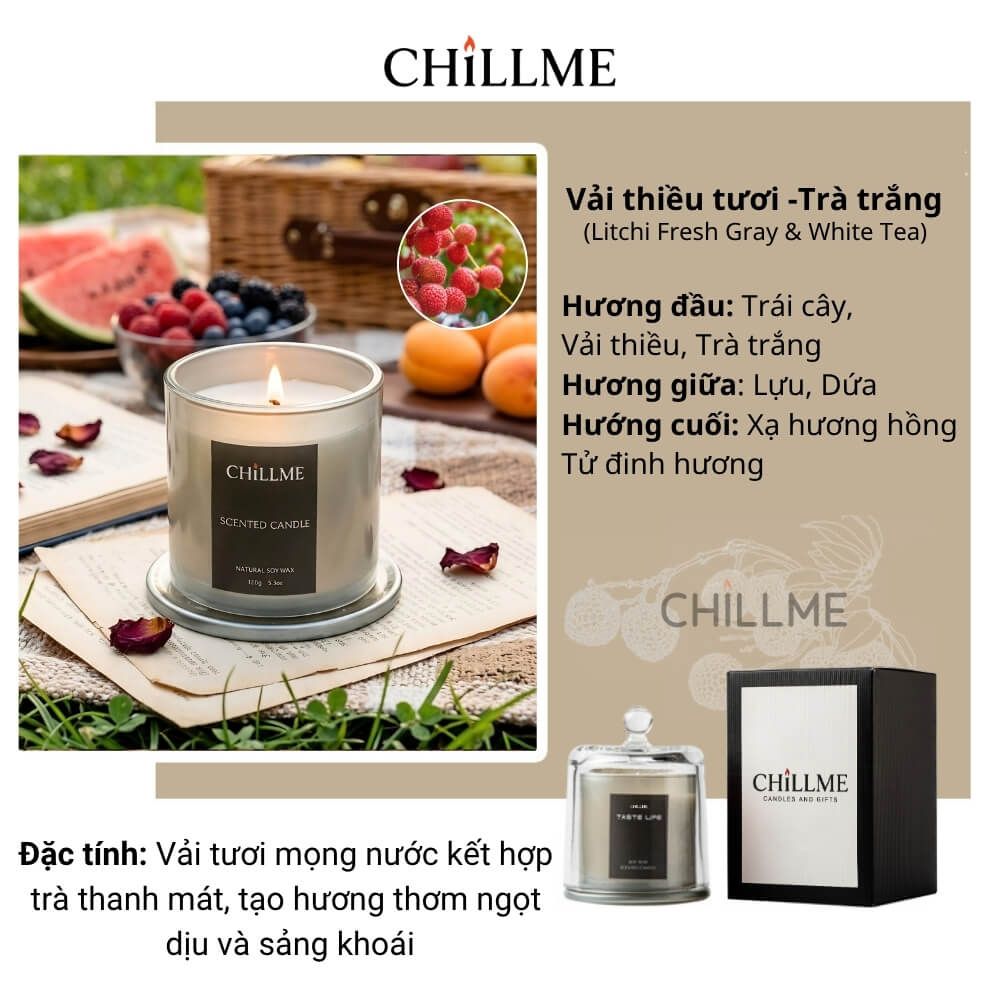  Nến Tastle Life - Litchi Fresh & Tea 