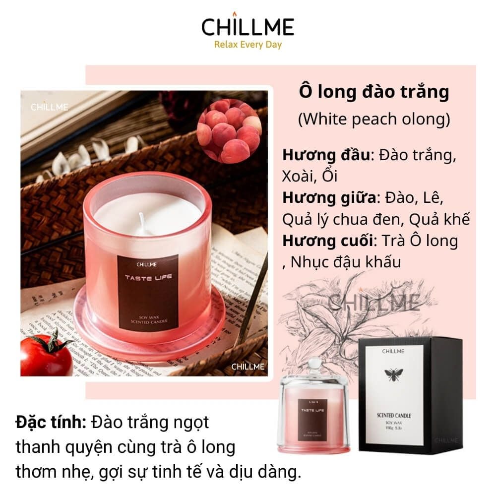  Nến thơm cao cấp sáp đậu nành chillme thiên nhiên khử mùi phòng trang trí sang trọng đẹp mắt TL 