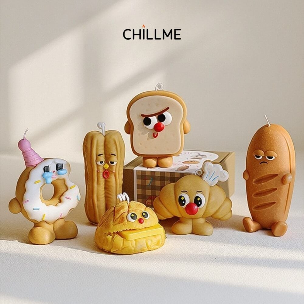  Nến thơm tạo hình bánh mì Chillme quà tặng dễ thương cute 