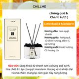  Tinh dầu thơm phòng hương nước hoa 180ml Chillme cắm que tỏa hương khử mùi lâu Reed Diffuser trang trí 