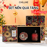  Set nến thơm tinh dầu khuếch tán chillme quà tặng cao cấp thư giãn khử mùi không khói 
