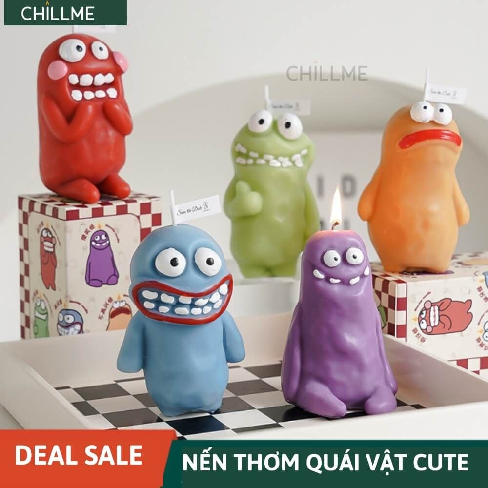  Nến Thơm phòng Mud Man Monster dễ thương cute Chillme làm quà tặng trang trí độc đáo 