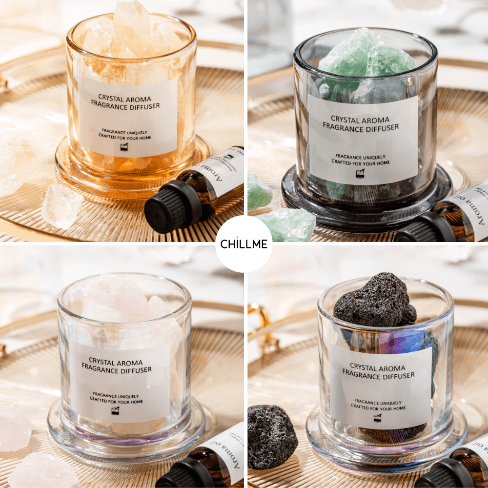 Bộ khuếch tán tinh dầu thơm phòng Chillme đá thạch anh làm quà tặng trang trí decor sang trọng 