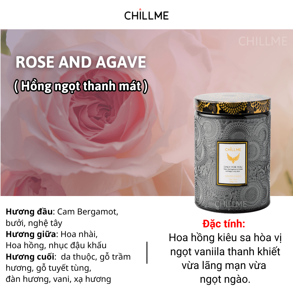  Nến thơm tinh dầu size L Chillme 785g sáp đậu nành không khói hương thơm thư giãn nhẹ nhàng 