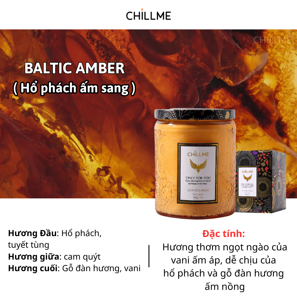  Nến thơm phòng tinh dầu chillme Luxury 400g ( 200g sáp ) organic không khói dễ ngủ trang trí - LXR 