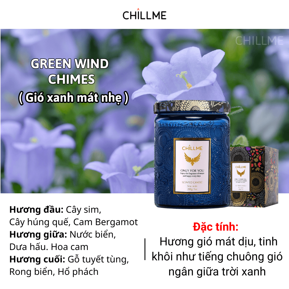  Nến thơm phòng tinh dầu chillme Luxury 400g ( 200g sáp ) organic không khói dễ ngủ trang trí - LXR 