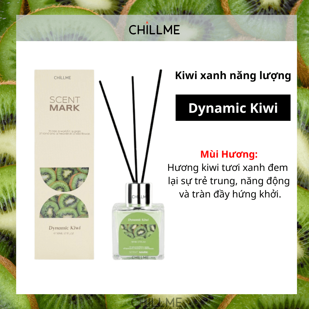  Lọ tinh dầu thơm phòng khuếch tán 50ml Chillme que gỗ hương trái cây khử mùi thư giãn quà tặng Reed Diffuser 