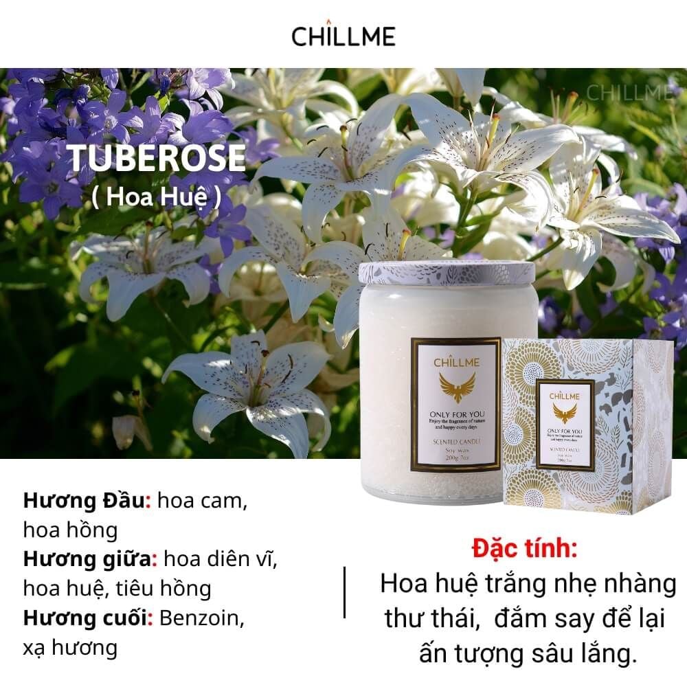  Nến thơm phòng tinh dầu chillme Luxury 400g ( 200g sáp ) organic không khói dễ ngủ trang trí - LXR 
