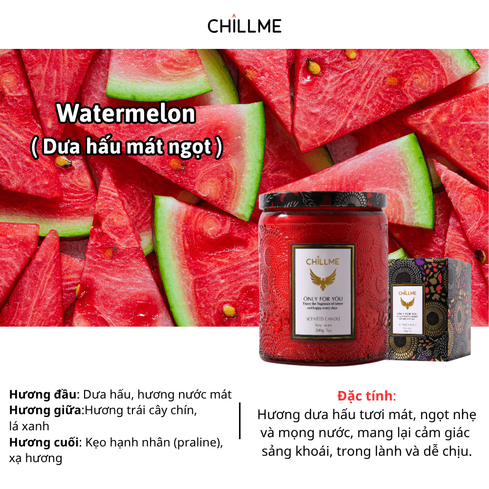  Nến thơm phòng tinh dầu chillme Luxury 400g ( 200g sáp ) organic không khói dễ ngủ trang trí - LXR 