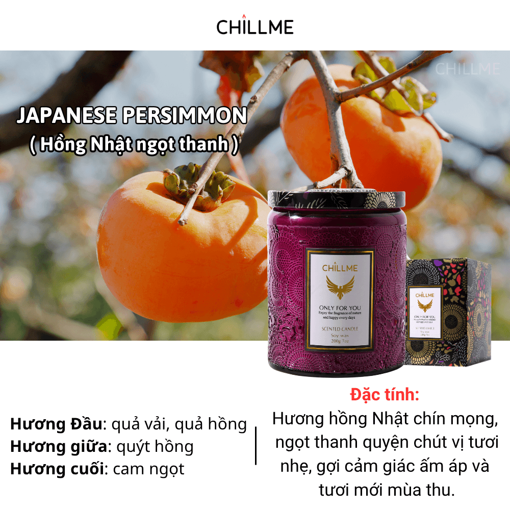  Nến thơm phòng tinh dầu chillme Luxury 400g ( 200g sáp ) organic không khói dễ ngủ trang trí - LXR 