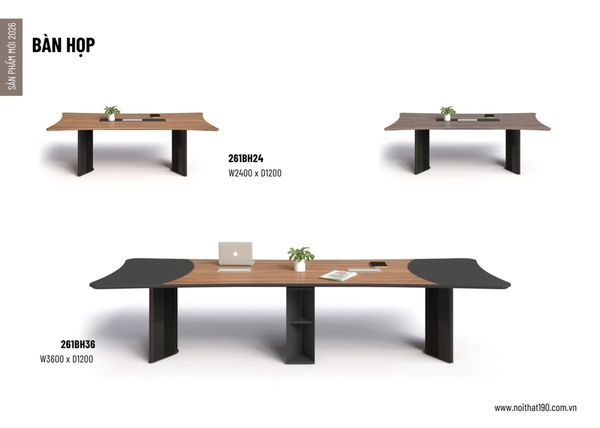 Bàn họp 3m6 chân sắt hiện đại 261BH24
