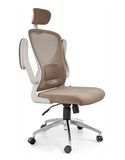 Ghế Xoay lưới tay gấp mở nhựa trắng GX2414BT
