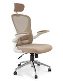 Ghế Xoay lưới tay gấp mở nhựa trắng GX2414BT