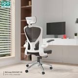 Ghế Xoay lưới tay gấp mở nhựa trắng GX2414BT