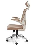 Ghế Xoay lưới tay gấp mở nhựa trắng GX2414BT