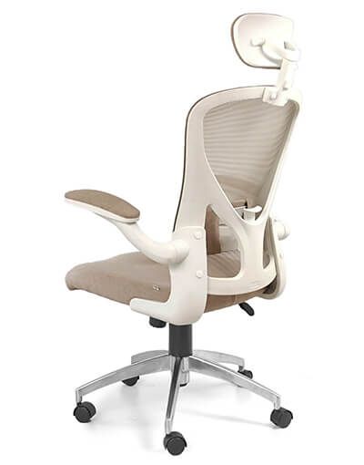 Ghế Xoay lưới tay gấp mở nhựa trắng GX2414BT