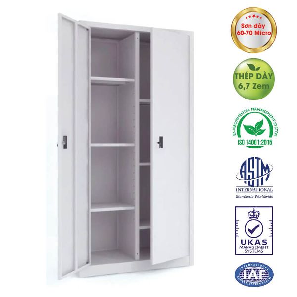 Tủ Sắt Rộng 1 mét 2 Cánh Mở 6 Đợt TS01KT-B