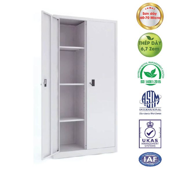 Tủ Sắt Rộng 1 mét 2 Cánh Mở 6 Đợt TS01KT-B