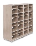 Tủ 16 ngăn có cánh kính ở mỗi ngăn (không khóa): TJ16K
