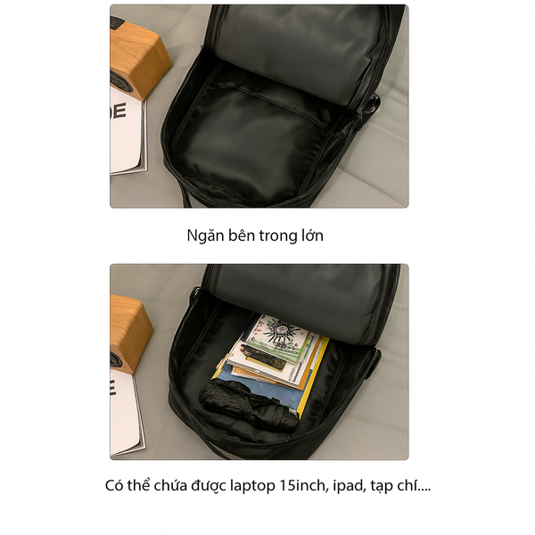 Balo nam đi học đi làm cao cấp cỡ lớn vải dày chống mài mòn thương hiệu CHENNY MS1404 bảo hành chính hãng 12 tháng