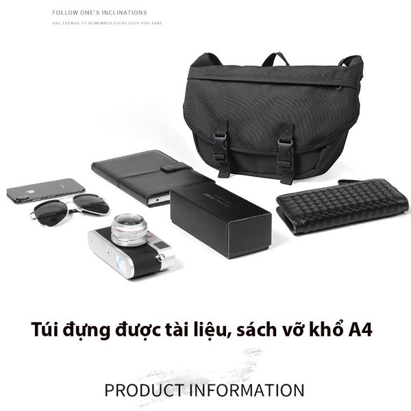 Túi Đeo Chéo Nam CN088 – Chống Nước, Đựng Tài Liệu A4, Đi Học & Du Lịch