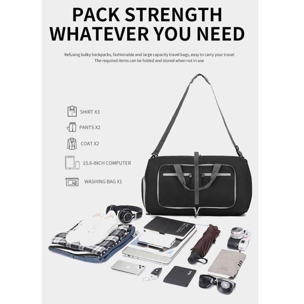 Túi Xách Du Lịch Gấp Gọn Cao Cấp – Ngăn Đựng Giày Riêng