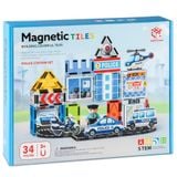  Đồ chơi giáo dục : Bộ xếp hình nam châm Magnetic Tiles Chủ Đề Cảnh Sát & Cứu Hỏa, 3ages+, No. 188-M513,M516 