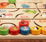  Đồ chơi giáo dục : Bảng Ghép Hình Di Chuyển Tìm Vị Trí Bằng Gỗ Cho Bé (Chủ Đề: Trái Cây, Động Vật) No. JHTOY-223,224 