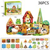  Đồ chơi giáo dục : Bộ xếp hình nam châm Magnetic Tiles Chủ Đề Nông Trại & Khủng Long, 3ages+, No. 188-M507, M523 