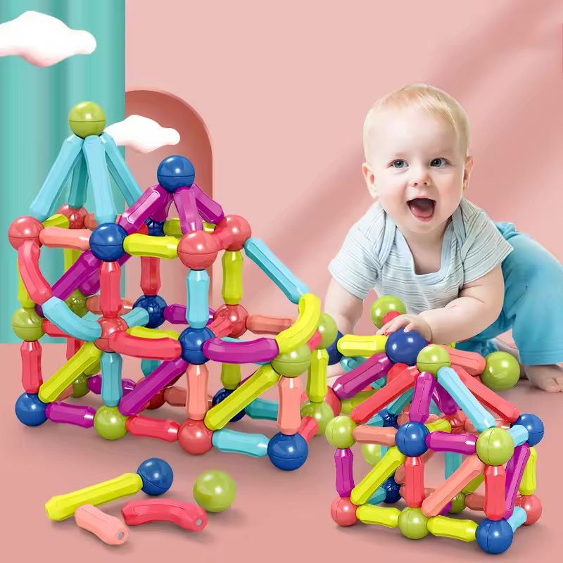  Đồ chơi lắp ghép : bộ xếp khối từ tính (Magnetic bar blocks) 42pcs, +3ages, No. H03 