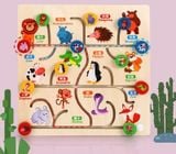  Đồ chơi giáo dục : Bảng Ghép Hình Di Chuyển Tìm Vị Trí Bằng Gỗ Cho Bé (Chủ Đề: Trái Cây, Động Vật) No. JHTOY-223,224 
