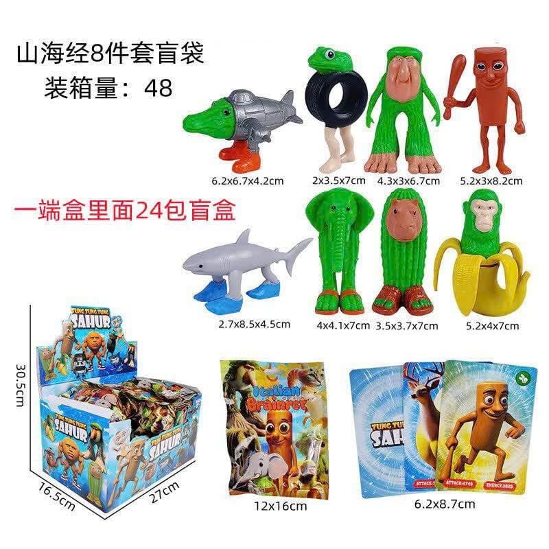  BLINDBAG : Lẻ 1 túi mù Tung Tung Sahur mô hình các nhân vật Brainrot ( BAO BÌ MỚI KHÁC THẺ BÊN TRONG ) 