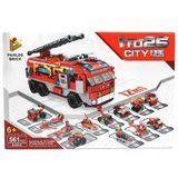  Đồ chơi lắp ráp : Bộ mô hình xe cứu hỏa PANLOS BRICK – City Fire Truck 12in1, 561pcs, 6ages+, No. 633016 