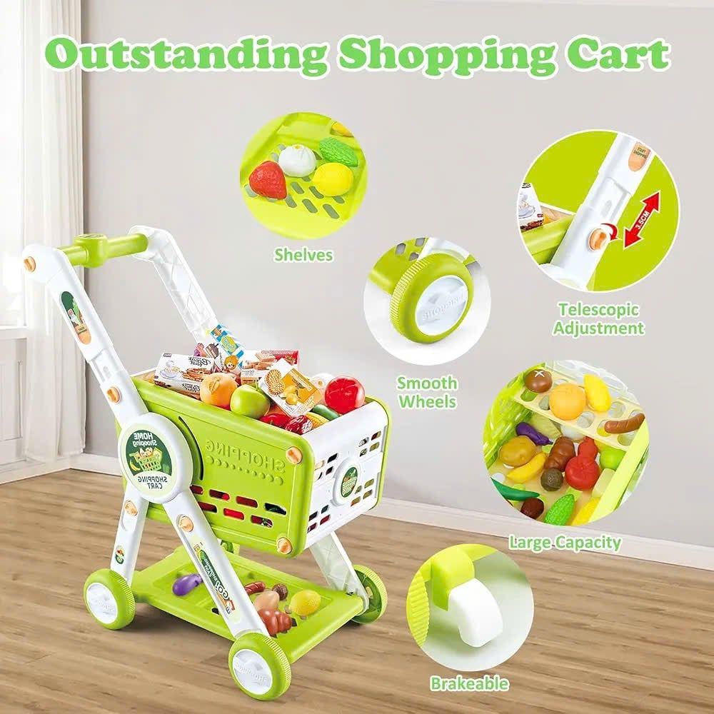  Đồ chơi nhập vai : XE ĐẨY SIÊU THỊ ĐỒ CHƠI CHO BÉ 31 CHI TIẾT – CÓ TAY CẦM ĐIỀU CHỈNH, 3ages+, No. H533A 