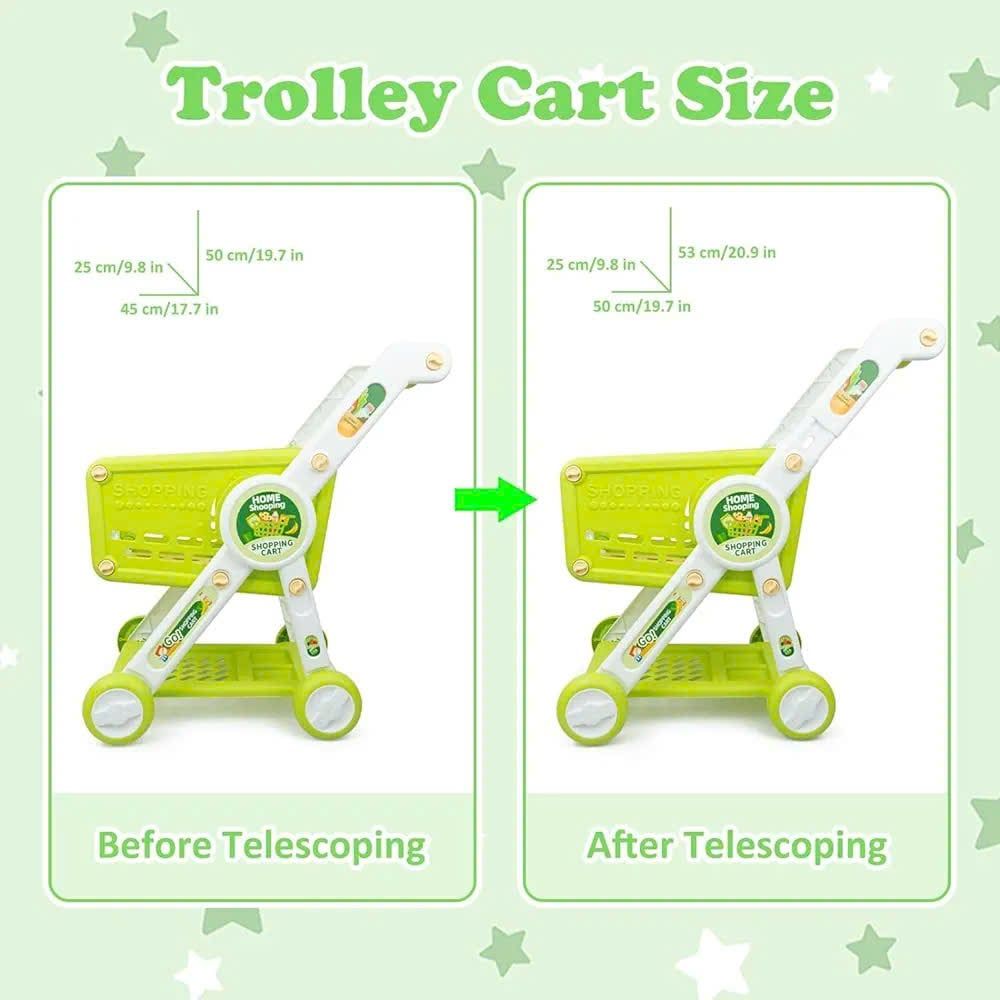  Đồ chơi nhập vai : XE ĐẨY SIÊU THỊ ĐỒ CHƠI CHO BÉ 31 CHI TIẾT – CÓ TAY CẦM ĐIỀU CHỈNH, 3ages+, No. H533A 