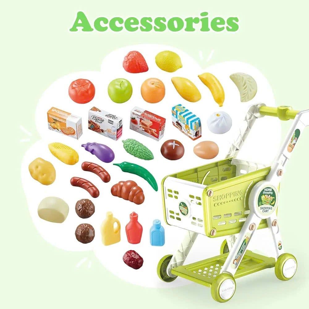  Đồ chơi nhập vai : XE ĐẨY SIÊU THỊ ĐỒ CHƠI CHO BÉ 31 CHI TIẾT – CÓ TAY CẦM ĐIỀU CHỈNH, 3ages+, No. H533A 