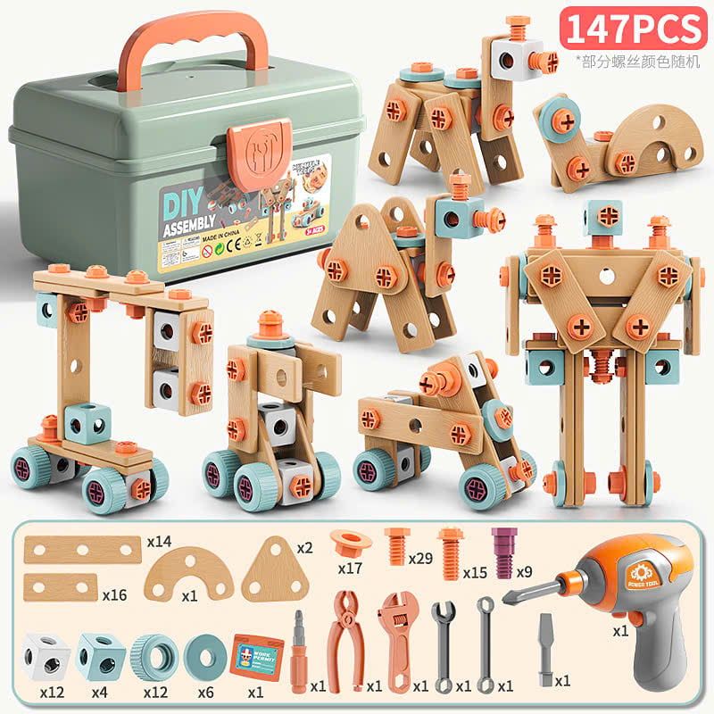  Đồ chơi lắp ráp : Bộ DIY Assembly (dụng cụ sửa chữa), 147 chi tiết, 3ages+, No. 923 