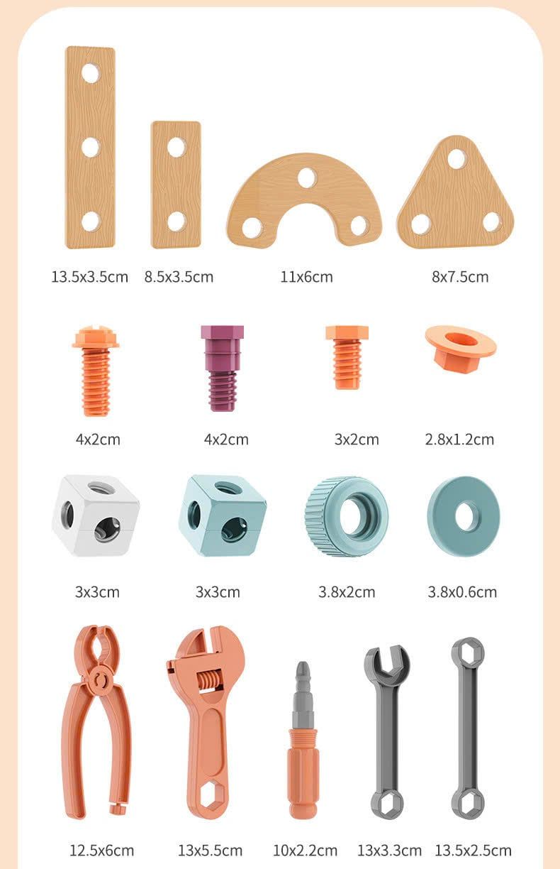  Đồ chơi lắp ráp : Bộ DIY Assembly (dụng cụ sửa chữa), 147 chi tiết, 3ages+, No. 923 