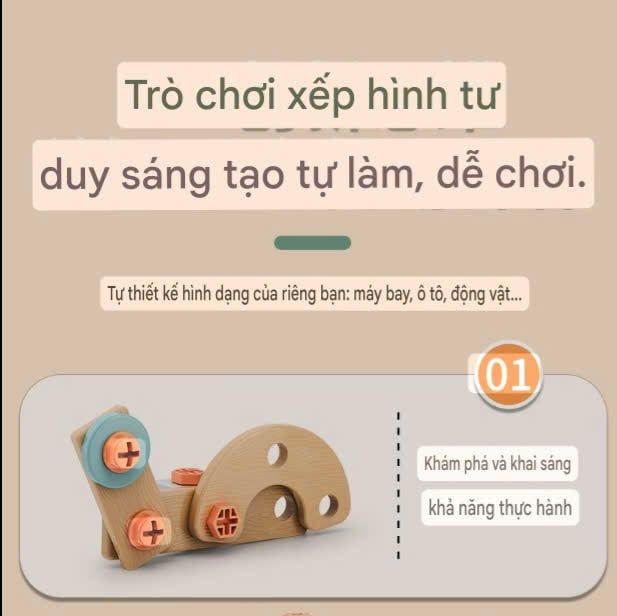  Đồ chơi lắp ráp : Bộ DIY Assembly (dụng cụ sửa chữa), 147 chi tiết, 3ages+, No. 923 