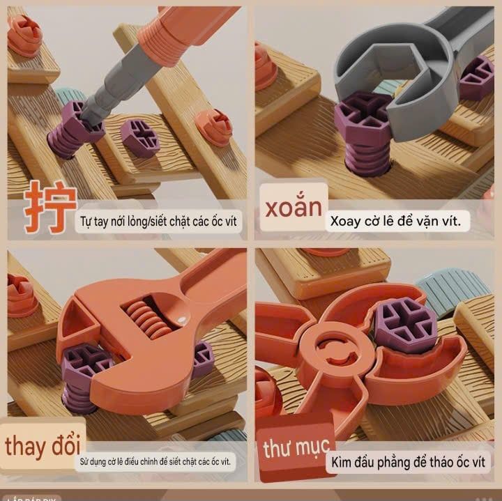  Đồ chơi lắp ráp : Bộ DIY Assembly (dụng cụ sửa chữa), 147 chi tiết, 3ages+, No. 923 